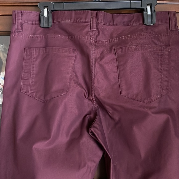 Perry Ellis Slim Fit Stretch Burgundy Pants W38 L36 - Picture 6 of 8